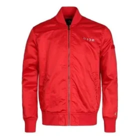 Chaqueta de béisbol deportiva informal con cuello alto Tallas asiáticas «Rojo»