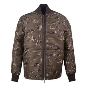 Chaqueta de cuello alto con estampado de camuflaje, talla asiática «Verde camuflaje»