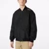 Chaqueta de hombre Converse Aviator para béisbol, tejida, cortavientos y con cremallera, negro otoñal