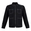 Chaqueta de manga larga tejida con bolsillos Converse para hombre, color negro