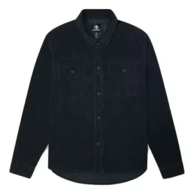 Chaqueta de pana tipo cargo deportiva Converse para hombre, color negro
