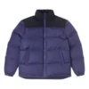 Chaqueta de plumón con bloques de color, tallas asiáticas «Morado/Negro»
