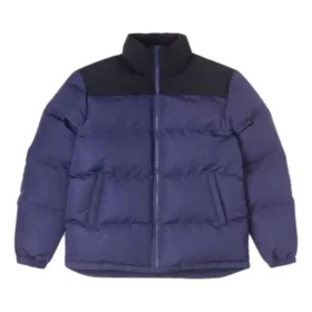 Chaqueta de plumón con bloques de color, tallas asiáticas «Morado/Negro»