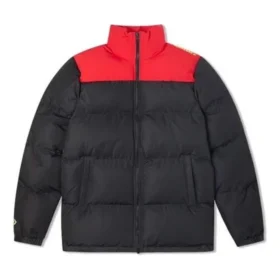 Chaqueta de plumón con bloques de color Tallas asiáticas «Negro Rojo»