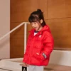 Chaqueta de plumón con logotipo estampado «Red White»