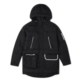 Chaqueta de plumón de media longitud, tallas asiáticas, «Negro»