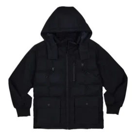 Chaqueta de plumón de media longitud Tallas asiáticas «Negro»