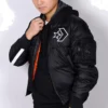 Chaqueta de plumón, tallas asiáticas «Negro Blanco»
