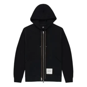 Chaqueta deportiva con capucha y logotipo trasero Converse x Slam Jam para hombre, color negro Chaqueta deportiva con capucha y logotipo trasero Converse x Slam Jam para hombre, color negro