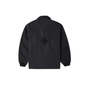 Chaqueta deportiva con solapa y estampado del logotipo de la serie de Año Nuevo, negro oscuro