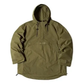 Chaqueta deportiva informal con capucha y media cremallera Converse x Kim Jones para hombre, verde militar Chaqueta deportiva informal con capucha y media cremallera Converse x Kim Jones para hombre, verde militar