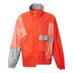 Chaqueta deportiva informal para hombre Converse x Feng Chen Wang con empalmes cruzados y colores contrastantes, naranja Chaqueta deportiva informal para hombre Converse x Feng Chen Wang con empalmes cruzados y colores contrastantes, naranja
