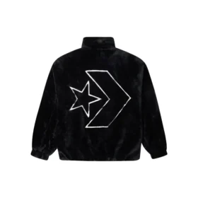 Chaqueta holgada con cuello alto, abrigada y con logotipo, estilo para pareja, color negro