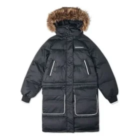 Chaqueta larga convertible de plumón, tallas asiáticas «Negro»