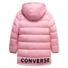 Chaqueta larga de plumón, tallas asiáticas «Rosa-Negro»