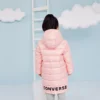 Chaqueta larga de plumón, tallas asiáticas «Rosa-Negro»