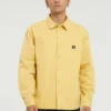 Chaqueta retro de manga larga con botones y tejido casual para hombre de Converse, color dorado
