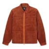 Chaqueta retro de pana lisa rojo marrón