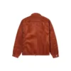 Chaqueta retro de pana lisa rojo marrón