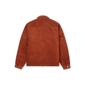 Chaqueta retro de pana lisa rojo marrón