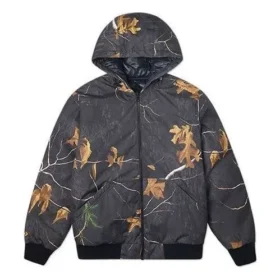 Chaqueta reversible Real Tree con estampado de hojas, tallas asiáticas «Negro»