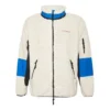 Chaqueta Sherpa de forro polar, abrigada, con bloques de color y cuello alto informal