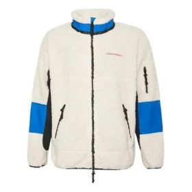 Chaqueta Sherpa de forro polar, abrigada, con bloques de color y cuello alto informal