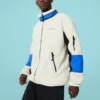 Chaqueta Sherpa de forro polar, abrigada, con bloques de color y cuello alto informal