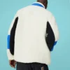 Chaqueta Sherpa de forro polar, abrigada, con bloques de color y cuello alto informal