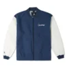 Chaqueta tejida con puntada de cadena, tallas asiáticas «Azul y blanco»