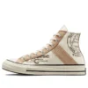 Chuck 70 con revestimiento de cuero, caña alta «Egret Champagne Tan»