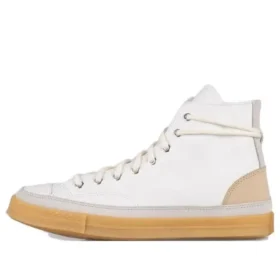 Chuck 70 de ante y piel, caña alta «Blanco»