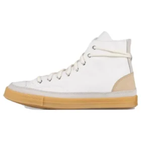 Chuck 70 de ante y piel, caña alta «Blanco»