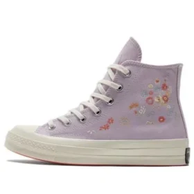 Chuck 70 High «Estampado floral bordado – Amatista pálida»