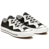 Chuck Mission-V de los años 70, bajo, blanco, con rayas irregulares «Black White»