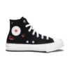 Chuck Taylor All Star con plataforma de EVA y corazón Y2K, caña alta «Negro»