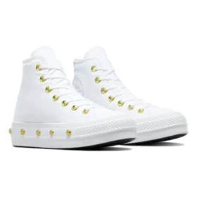 Chuck Taylor All Star con plataforma y tachuelas «White Gold»