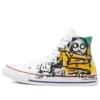 Chuck Taylor All Star High de lona pintada a mano «Blanco, amarillo y azul»