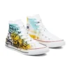 Chuck Taylor All Star High de lona pintada a mano «Blanco, amarillo y azul»