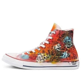 Chuck Taylor All Star High pintadas a mano «Orange Red»
