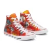 Chuck Taylor All Star High pintadas a mano «Orange Red»