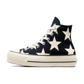 Chuck Taylor All Star Lift Platform Large Stars High «Negro Blanco»