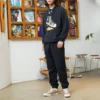 Conjunto de pantalones deportivos de cintura alta Converse de color liso para hombre / Pantalones / Pantalones de chándal / Pantalones de jogging negros
