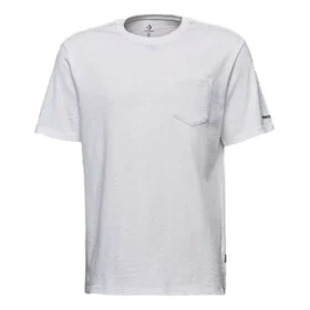 Converse Classic Basic Casual de manga corta para hombre, color blanco