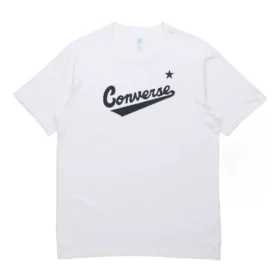 Converse Classic para hombre con estampado de letras, manga corta, blanco