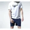 Converse Classic para hombre con estampado de letras, manga corta, blanco