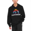 Converse Planet Set Po para hombre, estilo deportivo-casual, estampado, tejido de punto, negro