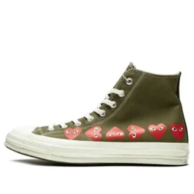 Converse x COMME des GARCONS PLAY Chuck 70 Hi Multi Heart «Khaki»