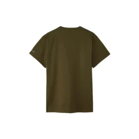 Converse x Kim Jones para hombre, camiseta deportiva de cuello redondo y manga corta, color liso, con etiqueta pequeña, verde oliva