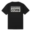 Estampado con el logotipo alfabético Retro Casual Manga corta Negro